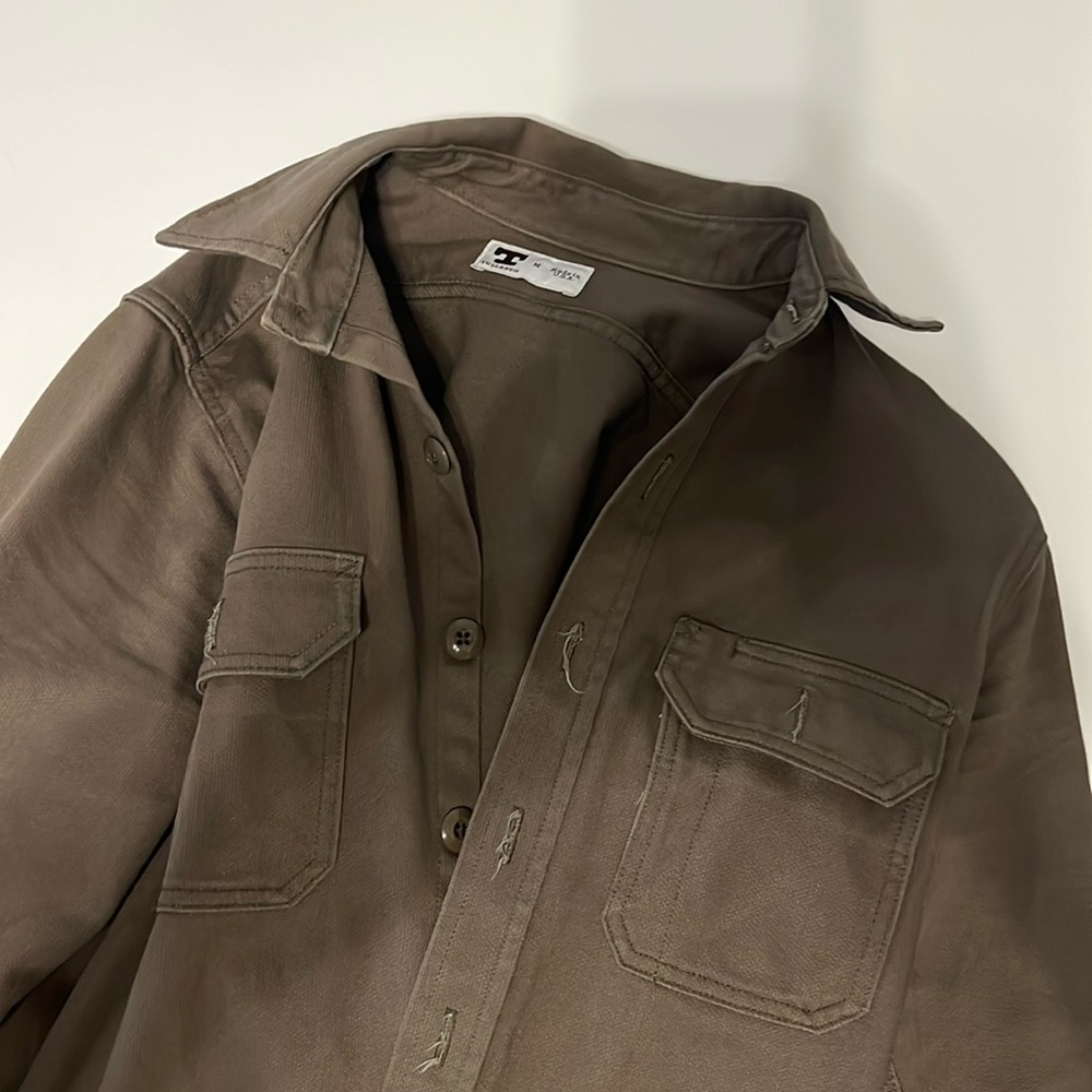 Tellason olive work shirt button up med Japan